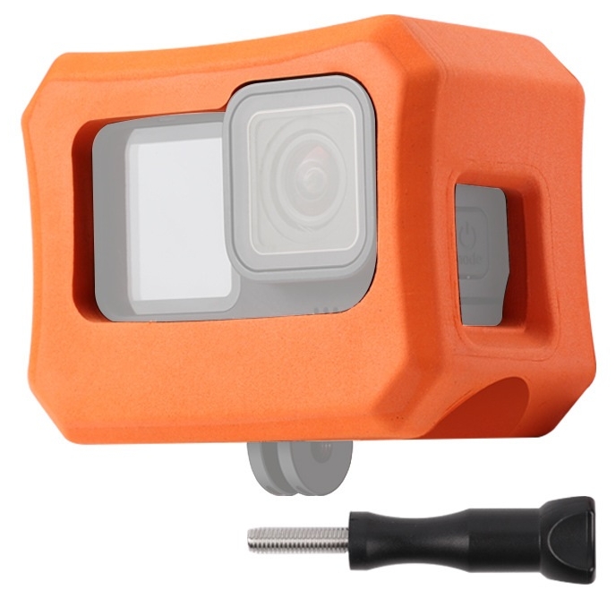 Orange Floaty Case for Gopro front view