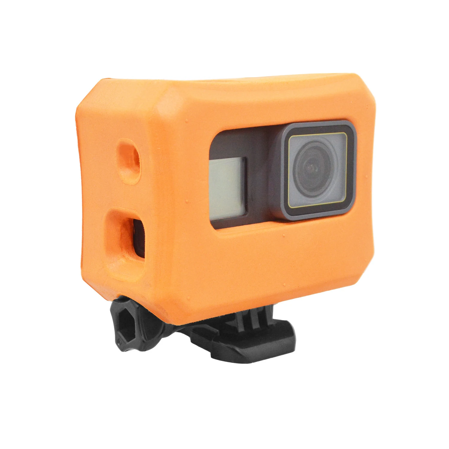 Orange Floaty Case for Gopro side view
