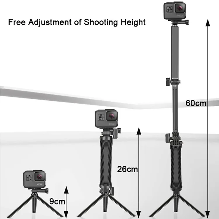 3 Way Grip Foldable Tripod size